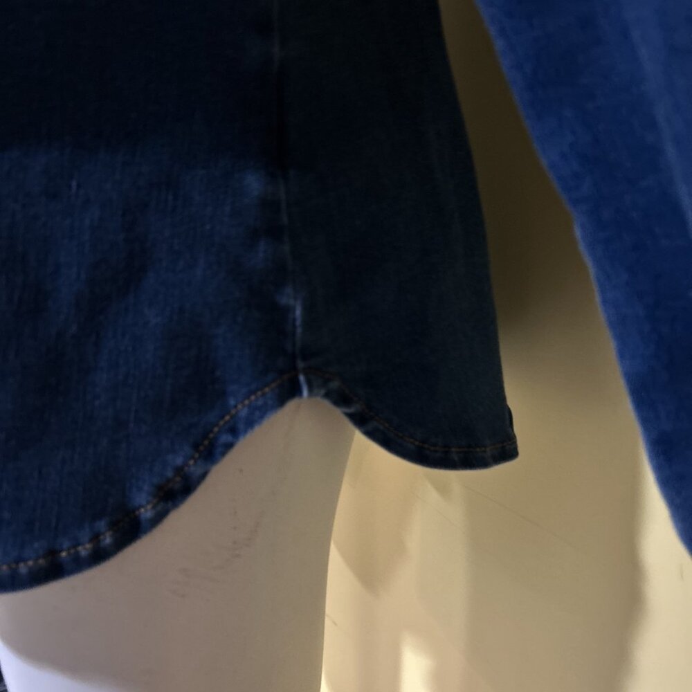 KUT Blue Denim Long Sleeve Button-Up Pocket Romy Shirt Jacket Large Nordstrom - Picture 5 of 7
